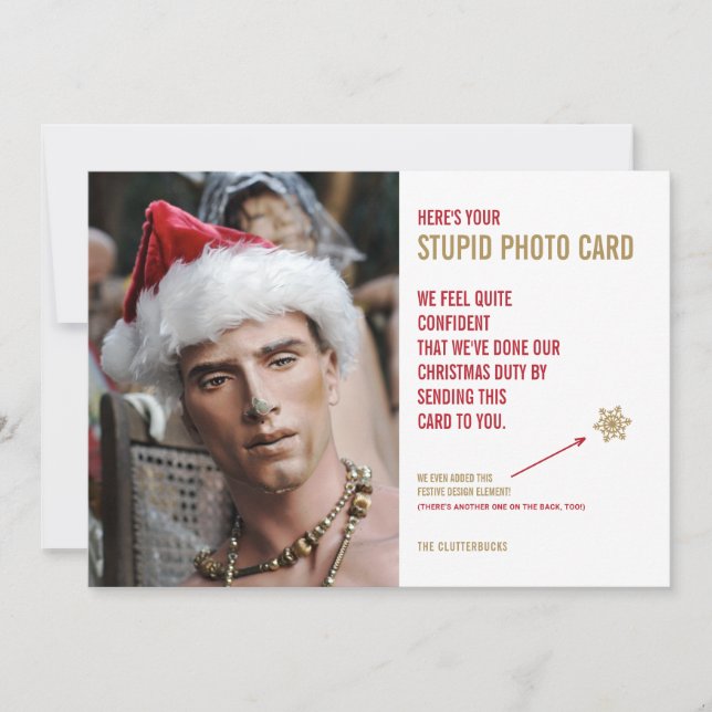 Funny jul Mannequin Stupid Photo Card Julkort (Framsida)