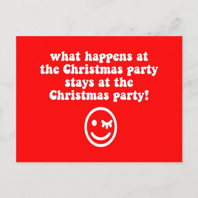 Funny jul party helg vykort (Framsida)
