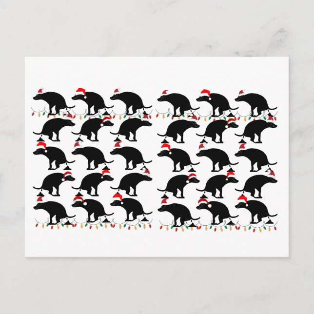 Funny jul Pooping Hund Vykort (Framsida)