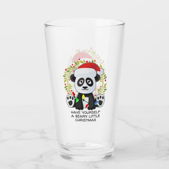 Funny jul Sång Pun Panda Glaskopp (Framsida)