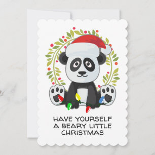 Funny jul Sång Pun Panda Julkort