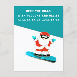 Funny jul Ski Helgdag Inbjudan Vykort