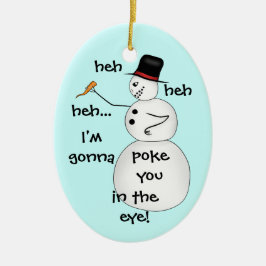 Funny jul snögubbe julgransprydnad keramik