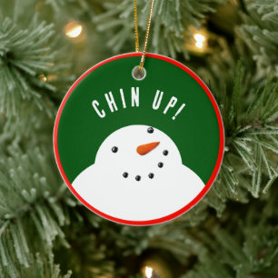 Funny jul Snögubbe Julgransprydnad Keramik