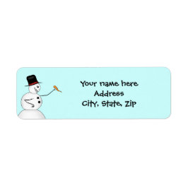 Funny jul snögubbe returadress etikett