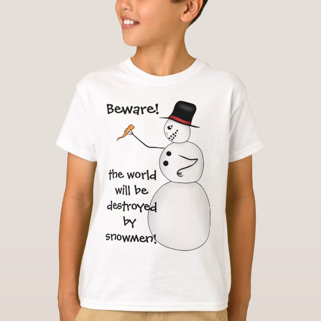 Funny jul snögubbe tee shirt (Framsida)