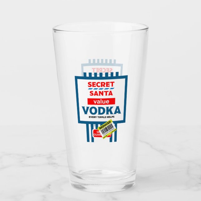 Funny jul Vodka-etikett Glaskopp (Framsida)