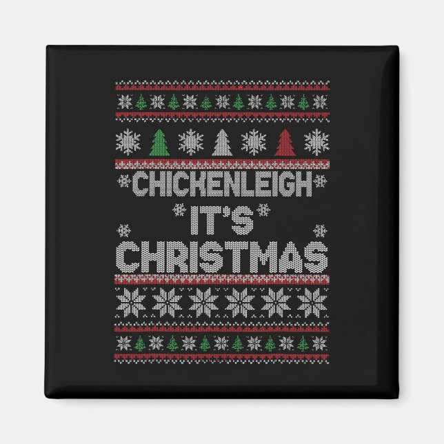 Funny Julafton Chickenleigh Det är jul 1 Magnet (Framsidan)