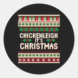 Funny Julafton Chickenleigh Det är jul Runt Klistermärke