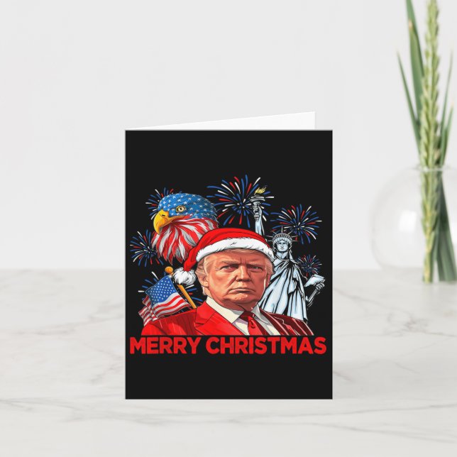 Funny Julafton Donald Trump God jul Funny 4:e Kort (Framsida)