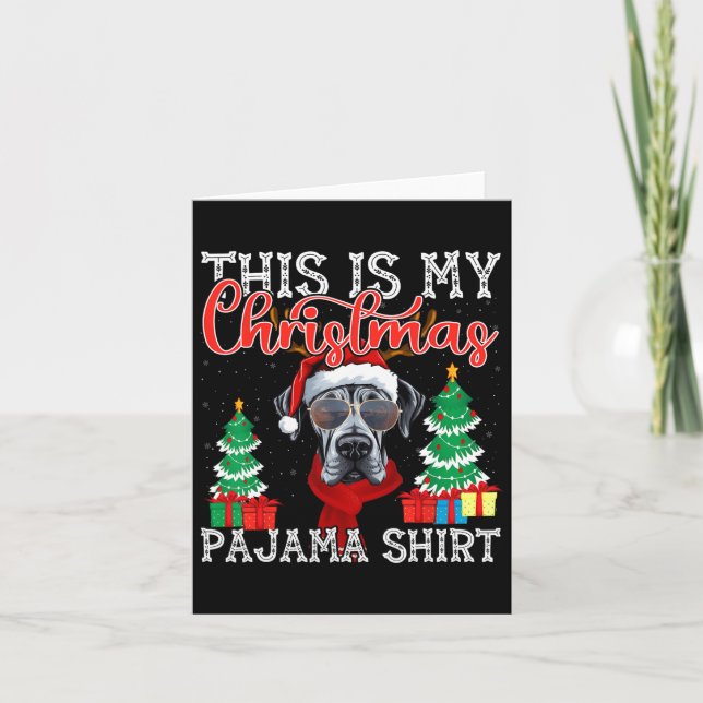 Funny Julafton Family Matching Pajama Great dane C Kort (Framsida)