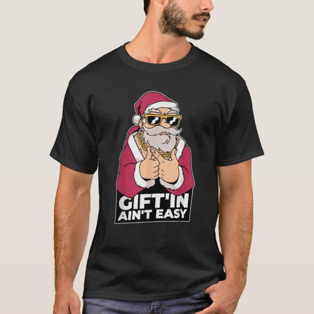Funny Julafton Hip hop Gangsta Wrapper Jultomten T Shirt (Framsida)