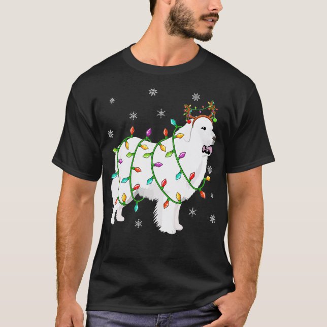 Funny Julafton Lighting Reindeer Hat Underbar Pyre T Shirt (Framsida)