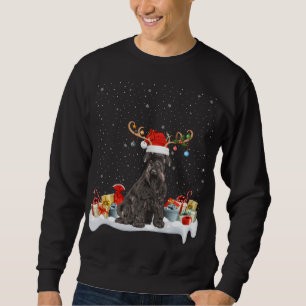 Funny Julafton Lighting Reindeer Santa Hat Schnauz Lång Ärmad Tröja