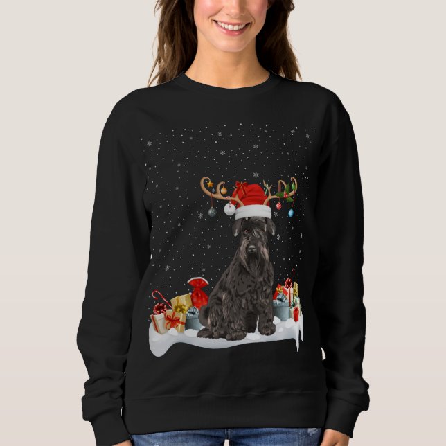 Funny Julafton Lighting Reindeer Santa Hat Schnauz T Shirt (Framsida)