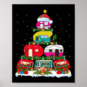 Funny Julafton Lighting Santa Camping Rv jul Tre Poster
