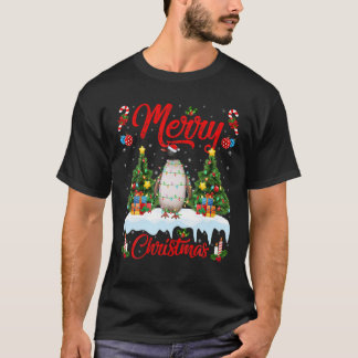 Funny Julafton Lighting Santa Hat Adelie Penguin C T Shirt
