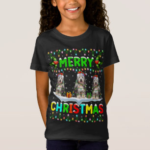 Funny Julafton Lighting Santa Hat God jul Bear T Shirt