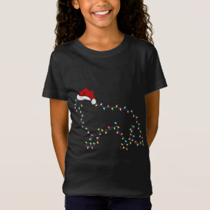 Funny Julafton Lighting Santa Hat Gräns Collie Hun T Shirt