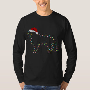 Funny Julafton Lighting Santa Hat Gräns Collie Hun T Shirt