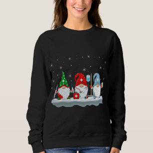 Funny Julafton Lighting Santa Nurse Gnomes jul T Shirt
