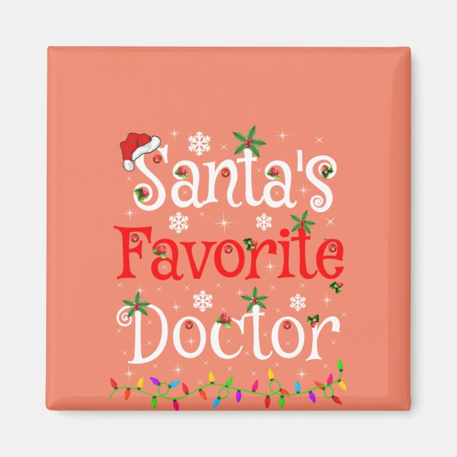Funny Julafton Lighting Santa's Favorite Doktor Ju Magnet (Framsidan)