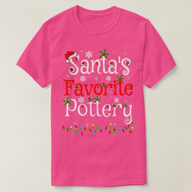 Funny Julafton Lighting Santas Favorite Pottery Kr T Shirt (Design framsida)