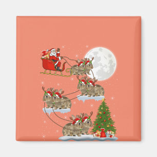 Funny Julafton Lighting Träd Santa Riding Bunny Ju Magnet