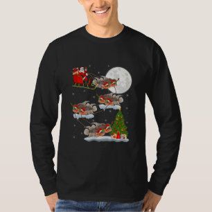 Funny Julafton Lighting Träd Santa Riding Cichlid T Shirt