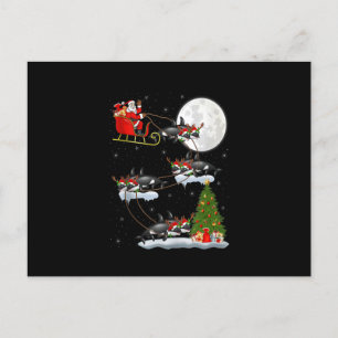 Funny Julafton Lighting Träd Santa Riding Orca Fis Vykort