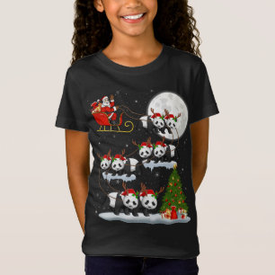 Funny Julafton Lighting Träd Santa Riding Panda Kr T Shirt