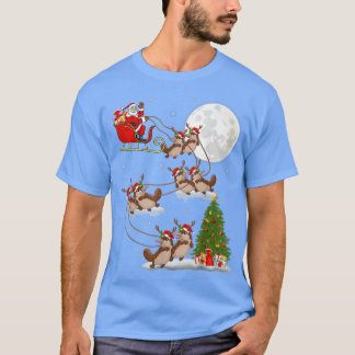 Funny Julafton Lighting Träd Santa Riding Platypus T Shirt
