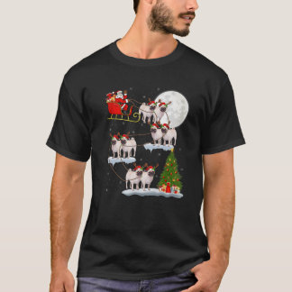 Funny Julafton Lighting Träd Santa Riding Pug Chri T Shirt