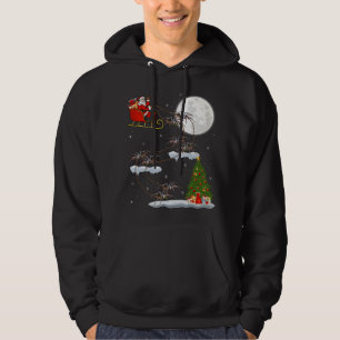 Funny Julafton Lighting Träd Santa Riding Tarantul Hoodie