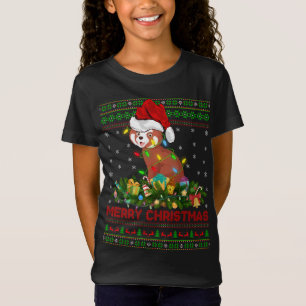 Funny Julafton Lighting Träd Santa Ugly Red Panda T Shirt