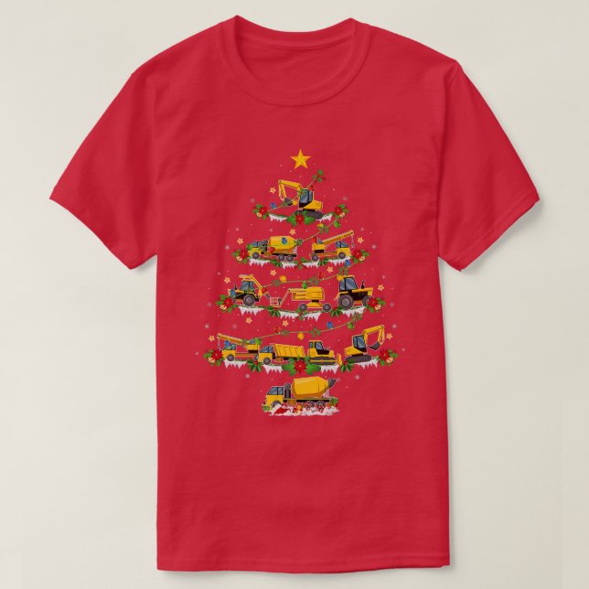 Funny Julafton Matching Santa Construction Lastbil T Shirt (Design framsida)