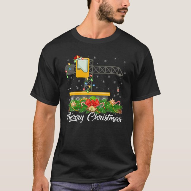 Funny Julafton Matching Santa Hat Construction Cra T Shirt (Framsida)
