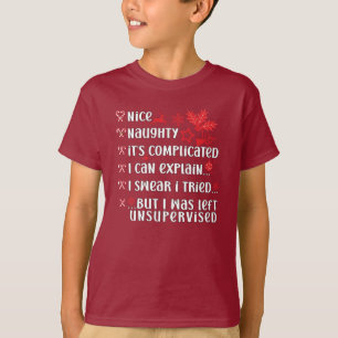 Funny Julafton Nice Naughty List Lädla julbarn T Shirt