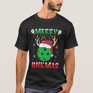 Funny Julafton Reindeer Santa Merry Pickleball Chr T Shirt