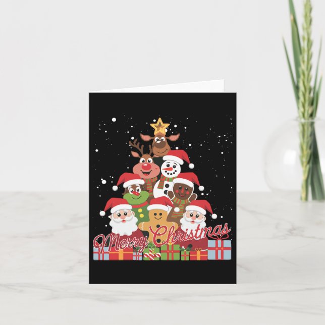 Funny Julafton Santa Gingerbröd Snögubbe Reindeer  Kort (Framsida)