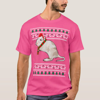 Funny Julafton Santa Hat Gerbil Ugly jul T Shirt