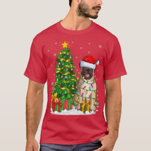 Funny Julafton Träd-familjen Matching Santa Pug Hu T Shirt