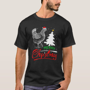 Funny Julafton Träd Santa Chicken God jul Prem T Shirt