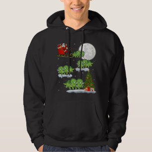 Funny Julafton Träd Santa Riding Triceratops Dinos Hoodie