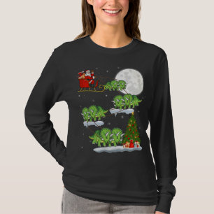 Funny Julafton Träd Santa Riding Triceratops Dinos T Shirt
