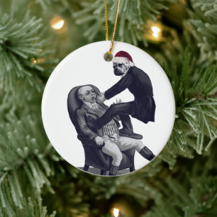 Funny juldentist julgransprydnad keramik