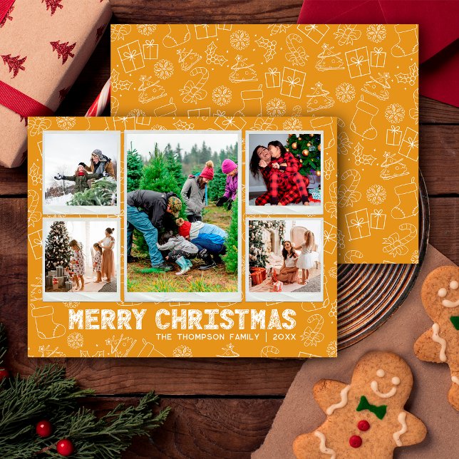 Funny juldocka 5 Photo Helgdag Card Julkort (Skapare uppladdad)