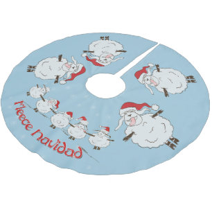 FUNNY julfår Ull Navidad Julgransmatta Borstad Polyester