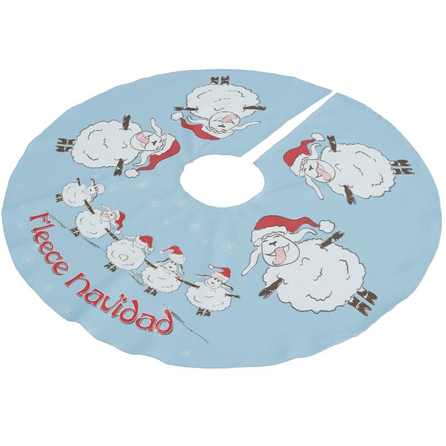 FUNNY julfår Ull Navidad Julgransmatta Borstad Polyester (Vinklad)