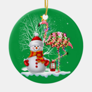 Funny Julgran Flamingo Hat Santa Best Julafton Julgransprydnad Keramik